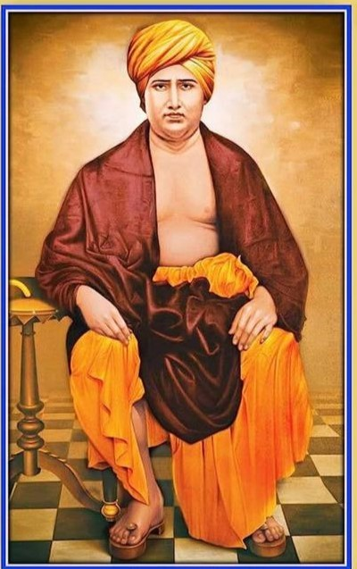 An editorial portrait of Maharishi Dayanand Saraswati.